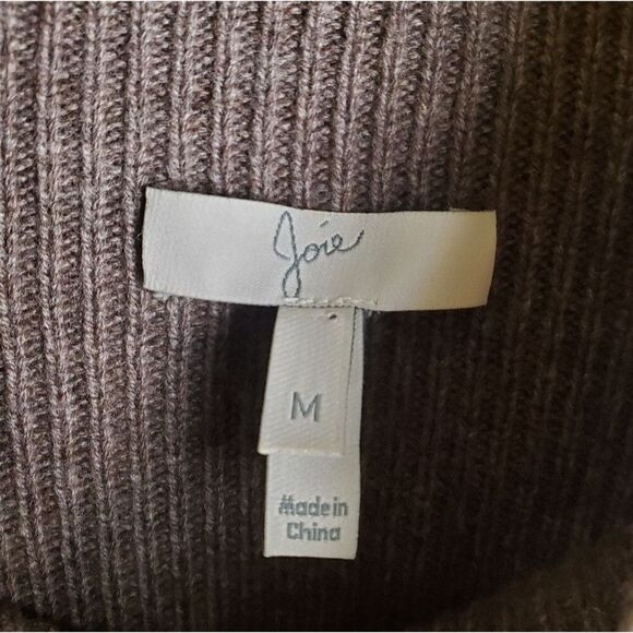 Joie Wool & Cashmere Ribbed Brown Tunic Sweater Size Medium - Picture 8 of 9